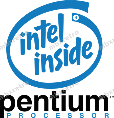 Intel Pentium processor blue-black transparent
